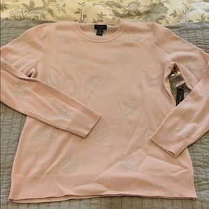 Pink cashmere sweater with bling